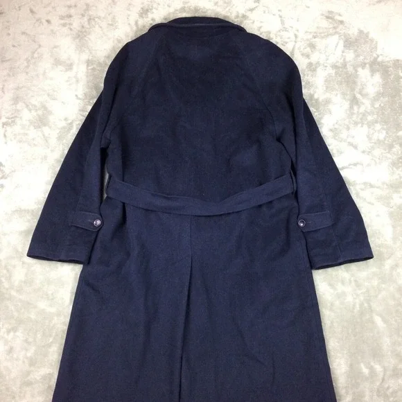 Wexmann London Cashmere Wool Overcoat Mens 50 Reg Blue Long Classic Lined - Picture 11 of 15